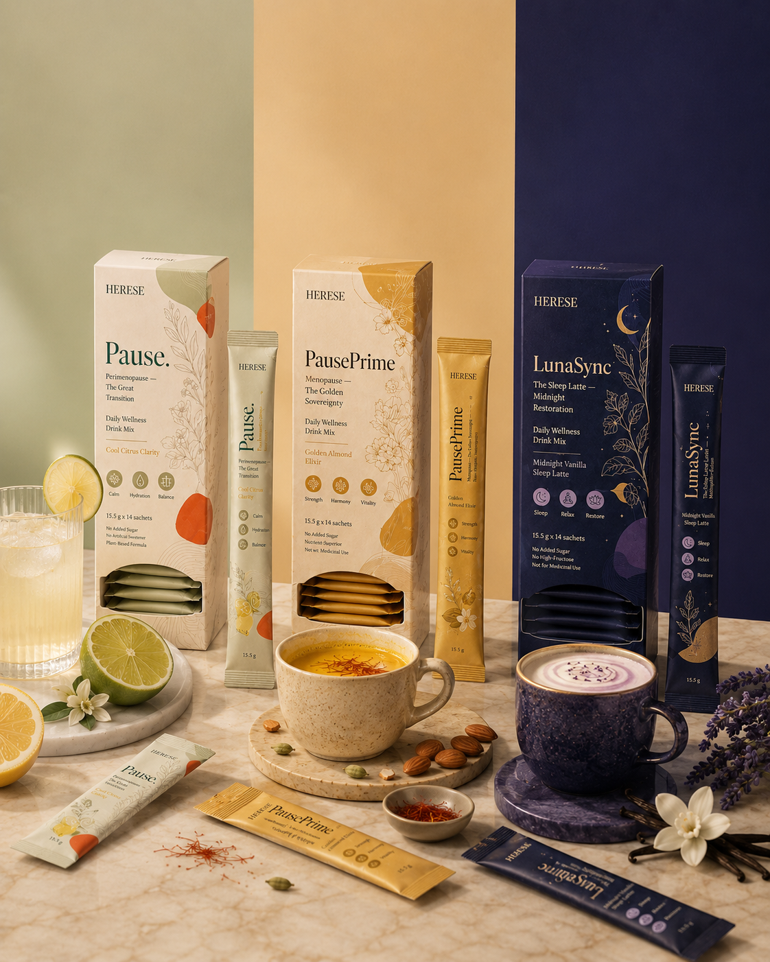 HERESE Pause, PausePrime, and LunaSync ritual products
